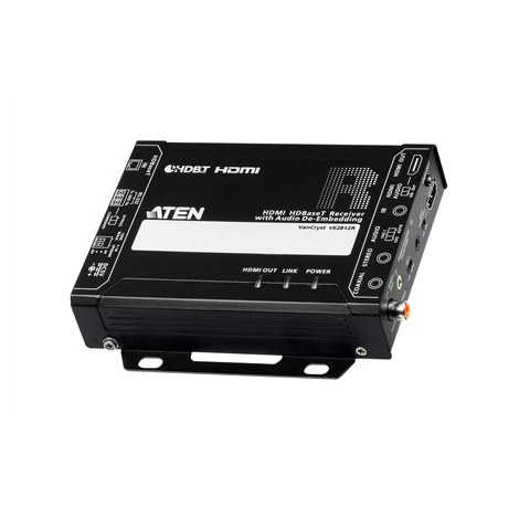 Aten | HDMI HDBaseT Receiver with Audio De-Embedding | VE2812R | 1xDC Jack (Power), 1xRJ-45 Female (Unit To Unit)